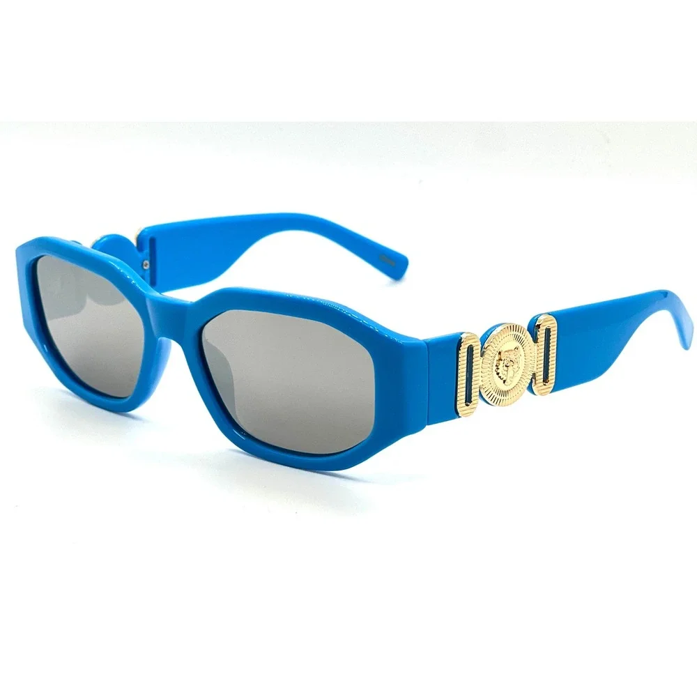 Sunglasses Blue Frame Silver MirrorLens‎ Men Fashion Sophisticated Lentes Gafas